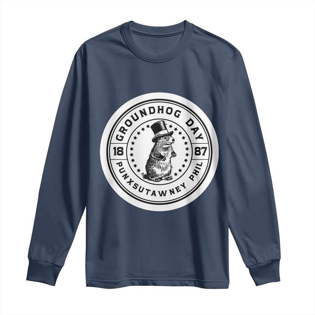 Punxsutawney Phil Groundhog Day Long Sleeve Shirt Funny Woodchuck Day 1887