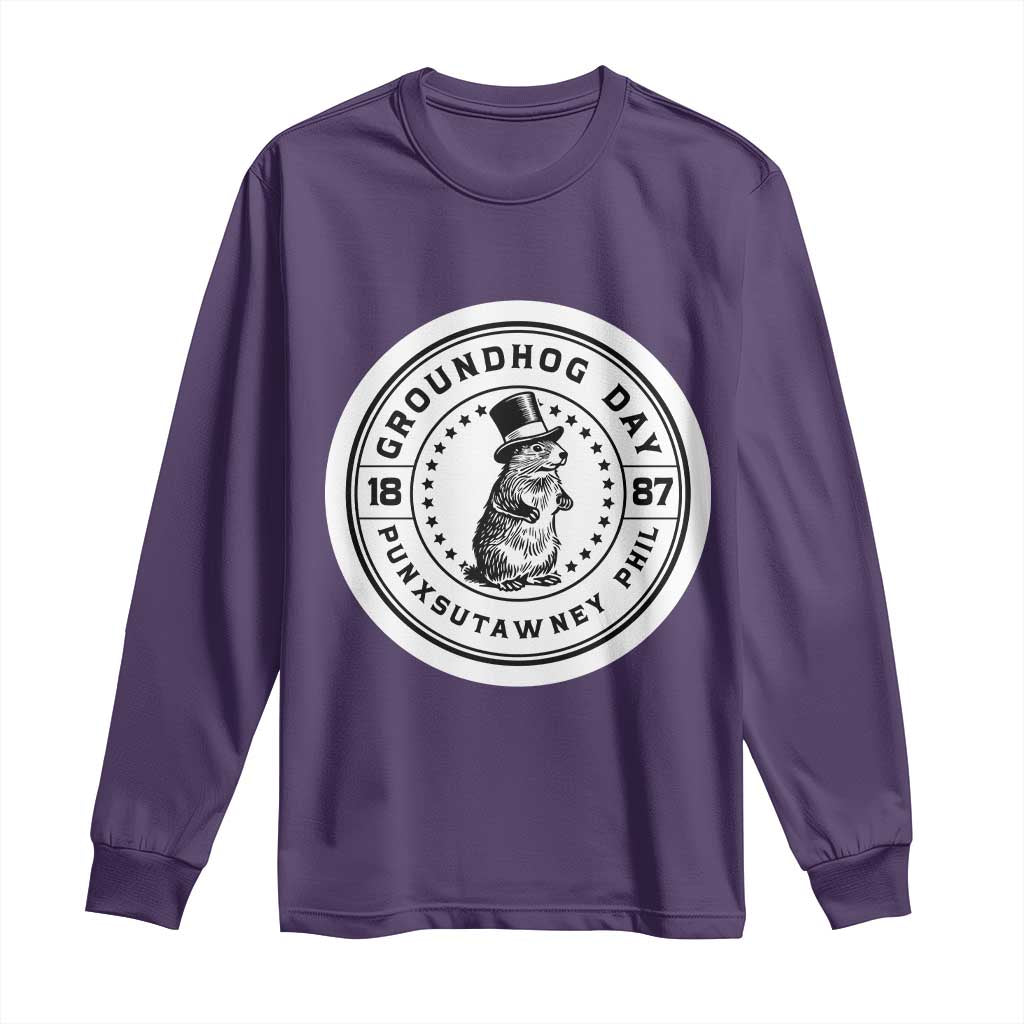 Punxsutawney Phil Groundhog Day Long Sleeve Shirt Funny Woodchuck Day 1887