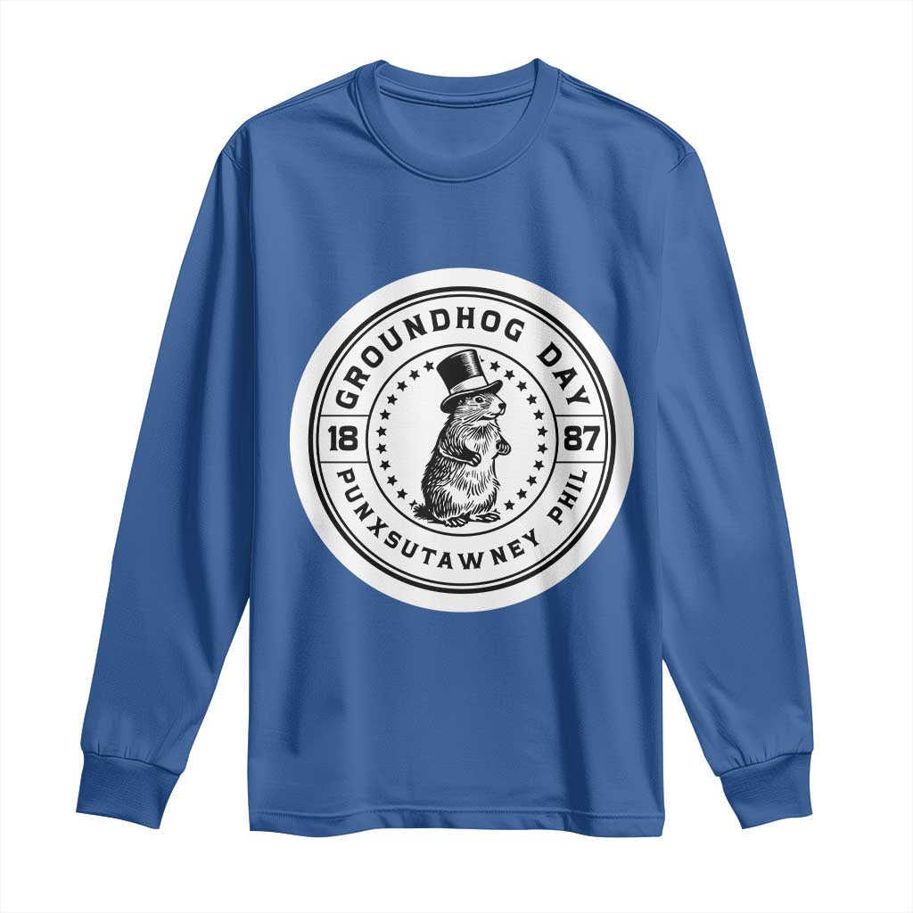 Punxsutawney Phil Groundhog Day Long Sleeve Shirt Funny Woodchuck Day 1887