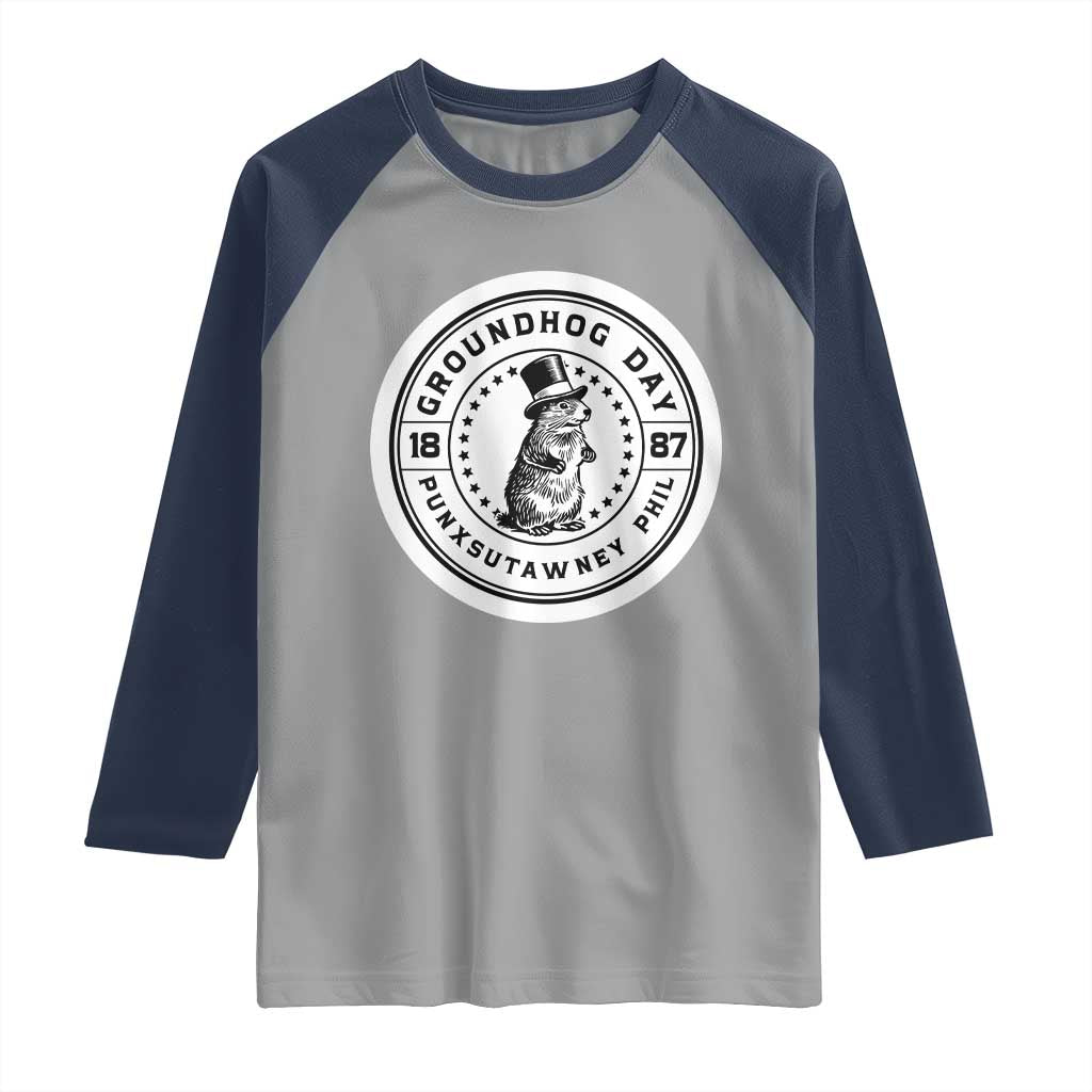 Punxsutawney Phil Groundhog Day Raglan Shirt Funny Woodchuck Day 1887