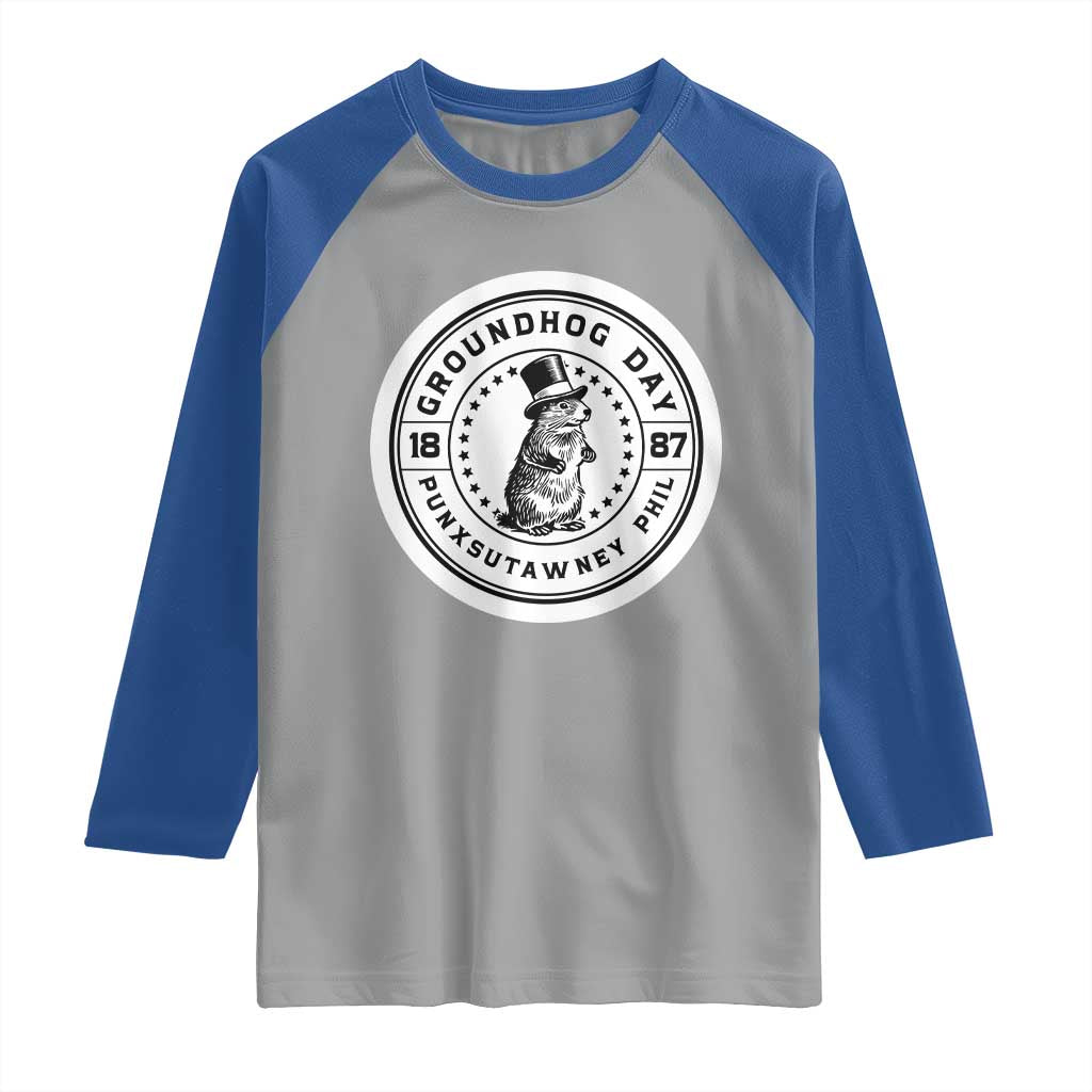 Punxsutawney Phil Groundhog Day Raglan Shirt Funny Woodchuck Day 1887