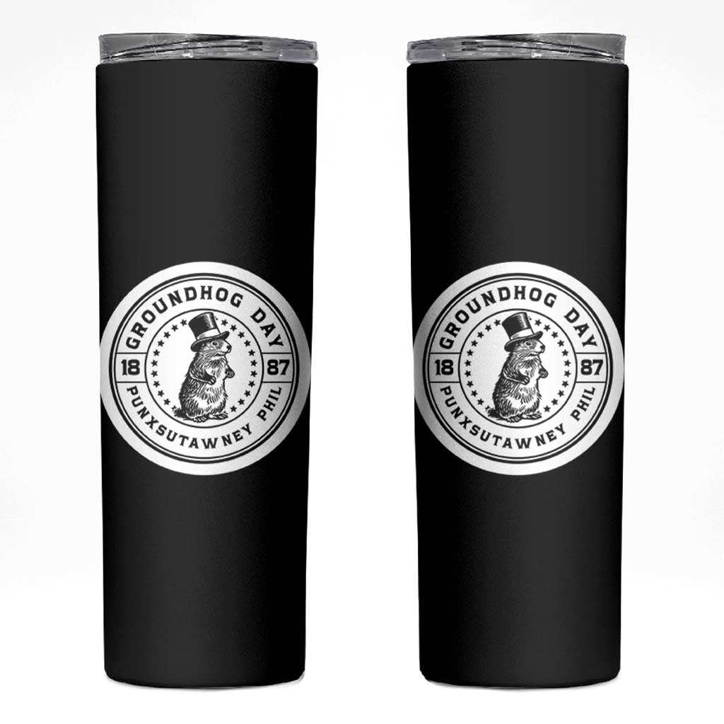 Punxsutawney Phil Groundhog Day Skinny Tumbler Funny Woodchuck Day 1887
