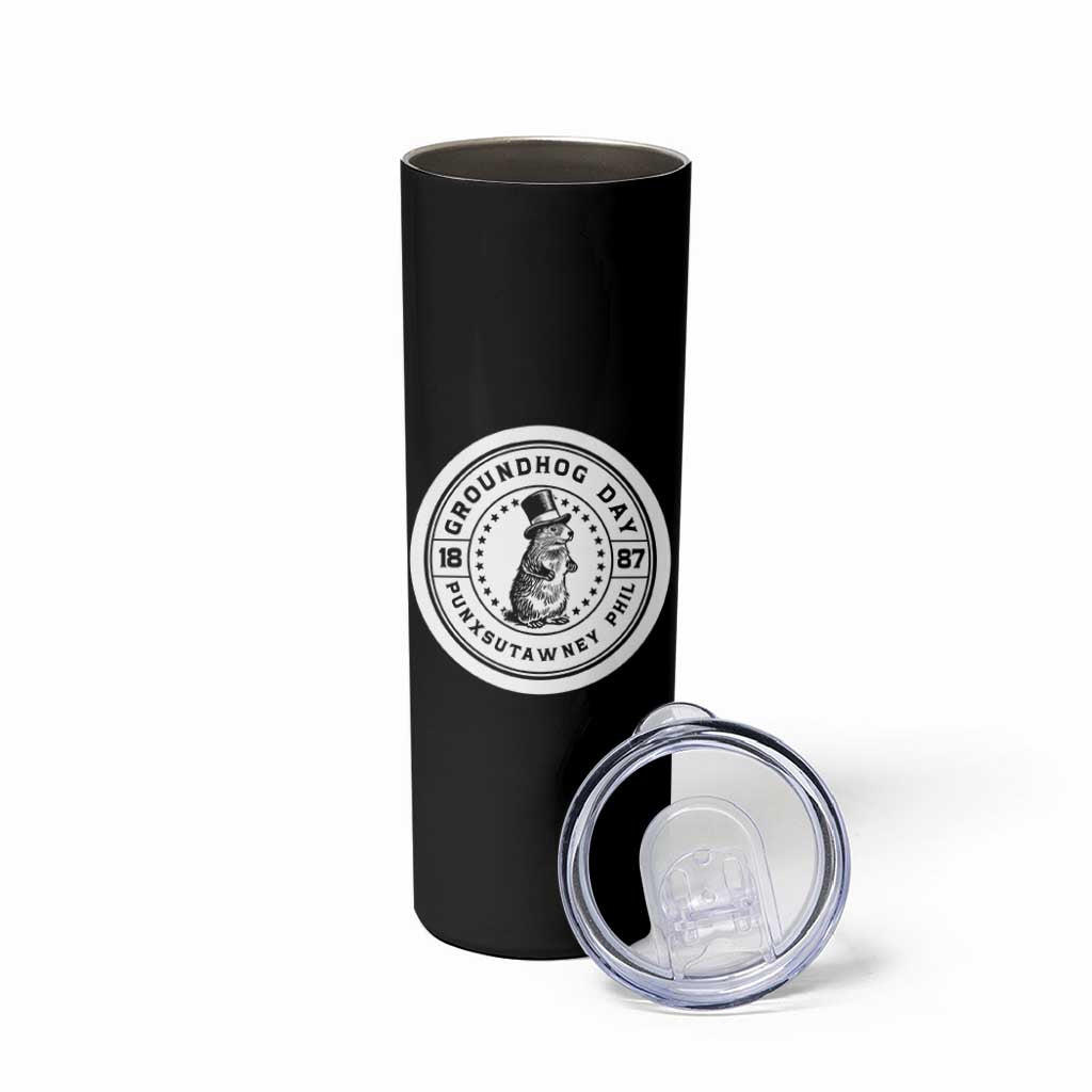 Punxsutawney Phil Groundhog Day Skinny Tumbler Funny Woodchuck Day 1887