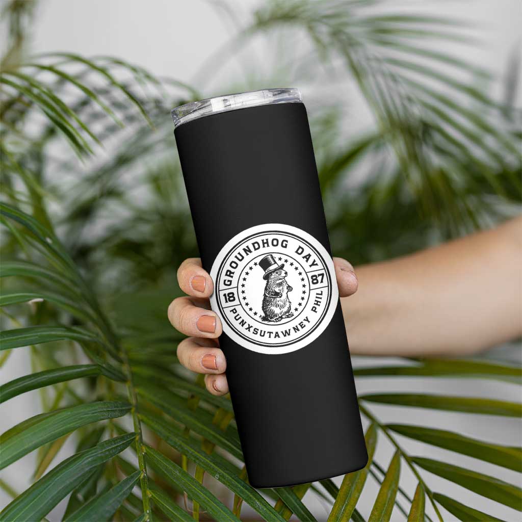 Punxsutawney Phil Groundhog Day Skinny Tumbler Funny Woodchuck Day 1887
