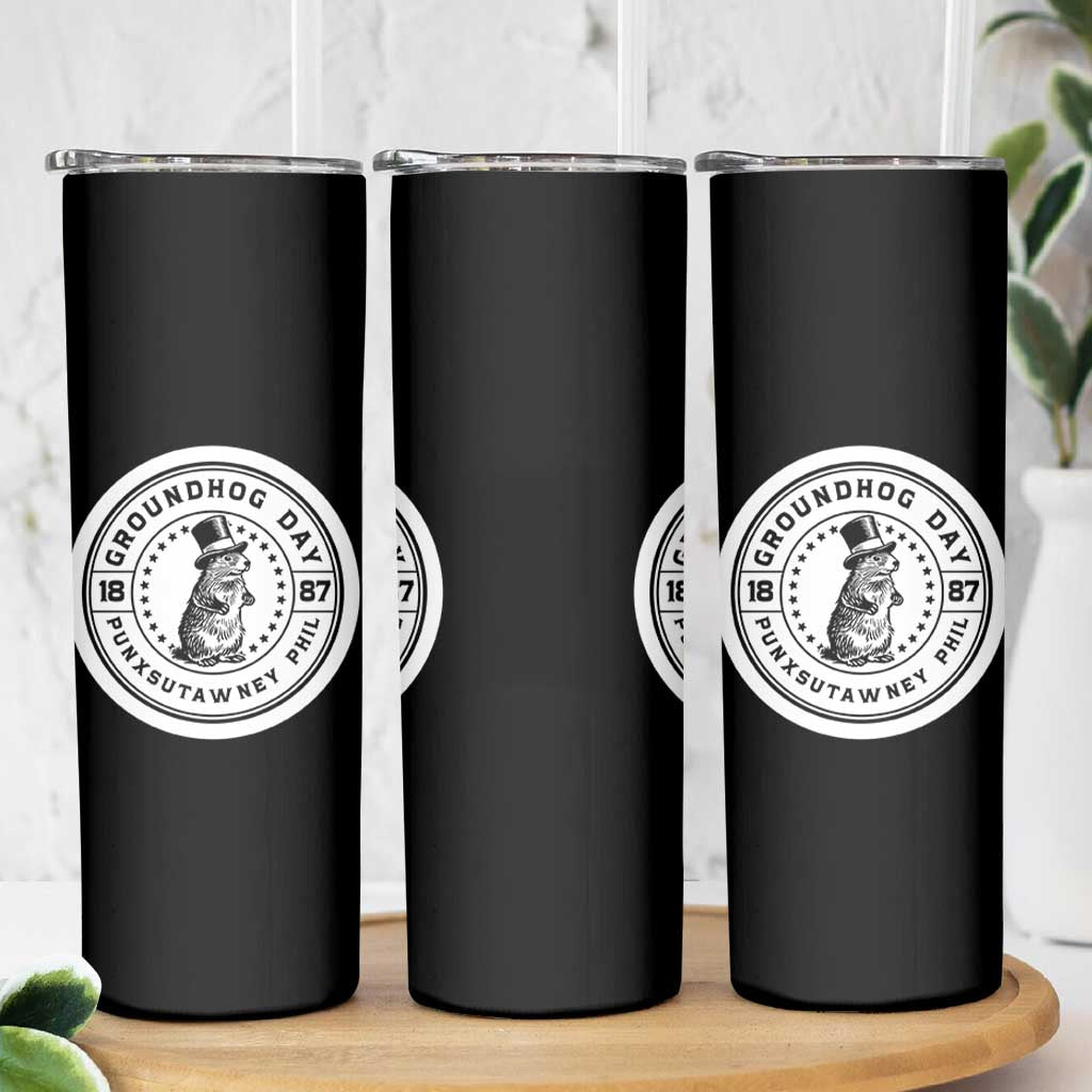 Punxsutawney Phil Groundhog Day Skinny Tumbler Funny Woodchuck Day 1887