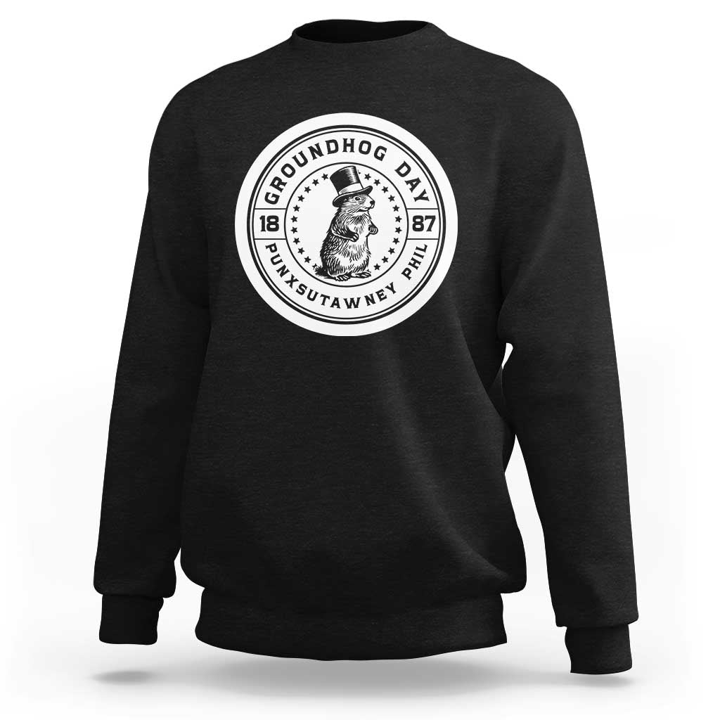 Punxsutawney Phil Groundhog Day Sweatshirt Funny Woodchuck Day 1887