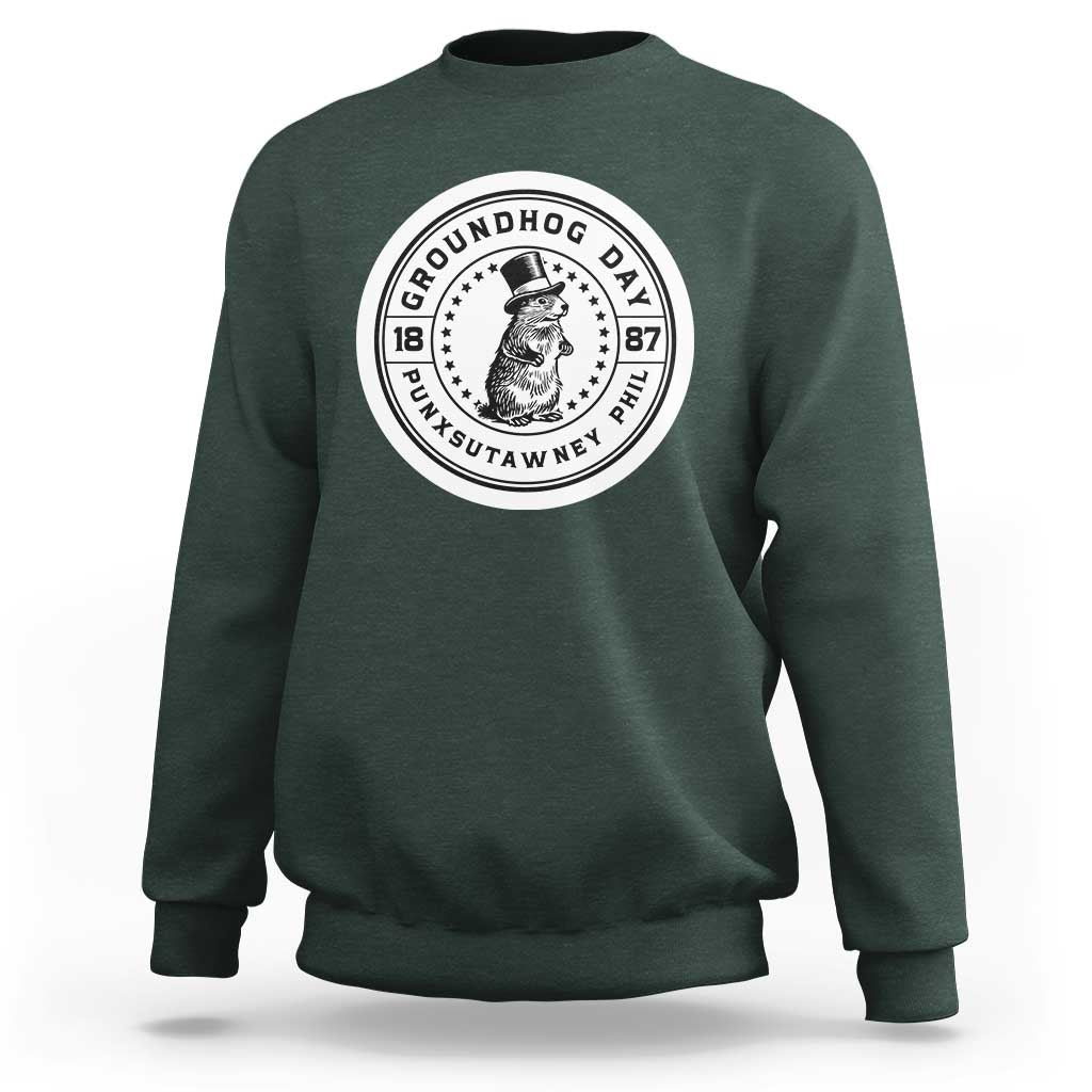 Punxsutawney Phil Groundhog Day Sweatshirt Funny Woodchuck Day 1887