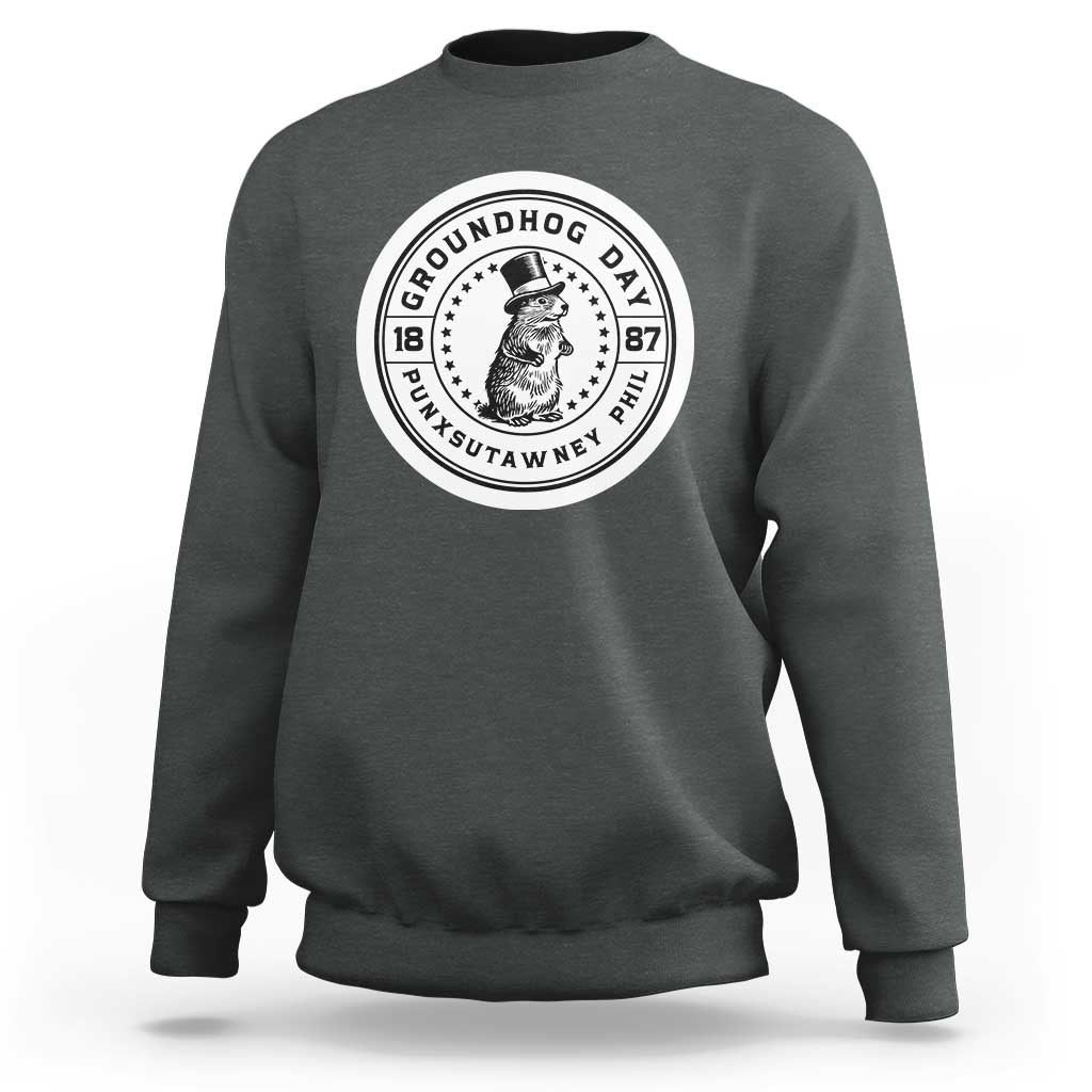 Punxsutawney Phil Groundhog Day Sweatshirt Funny Woodchuck Day 1887