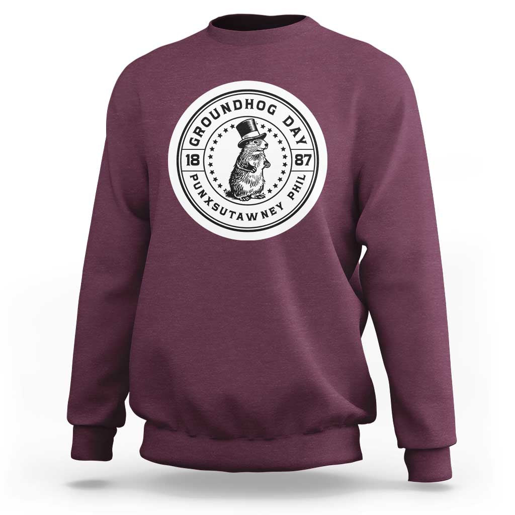 Punxsutawney Phil Groundhog Day Sweatshirt Funny Woodchuck Day 1887