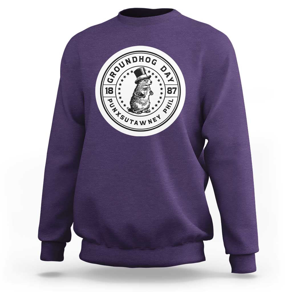 Punxsutawney Phil Groundhog Day Sweatshirt Funny Woodchuck Day 1887