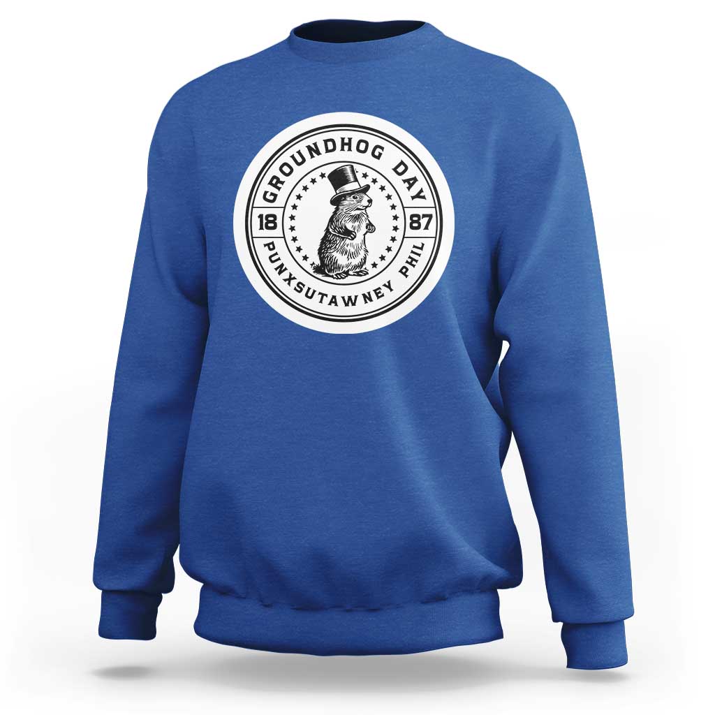 Punxsutawney Phil Groundhog Day Sweatshirt Funny Woodchuck Day 1887