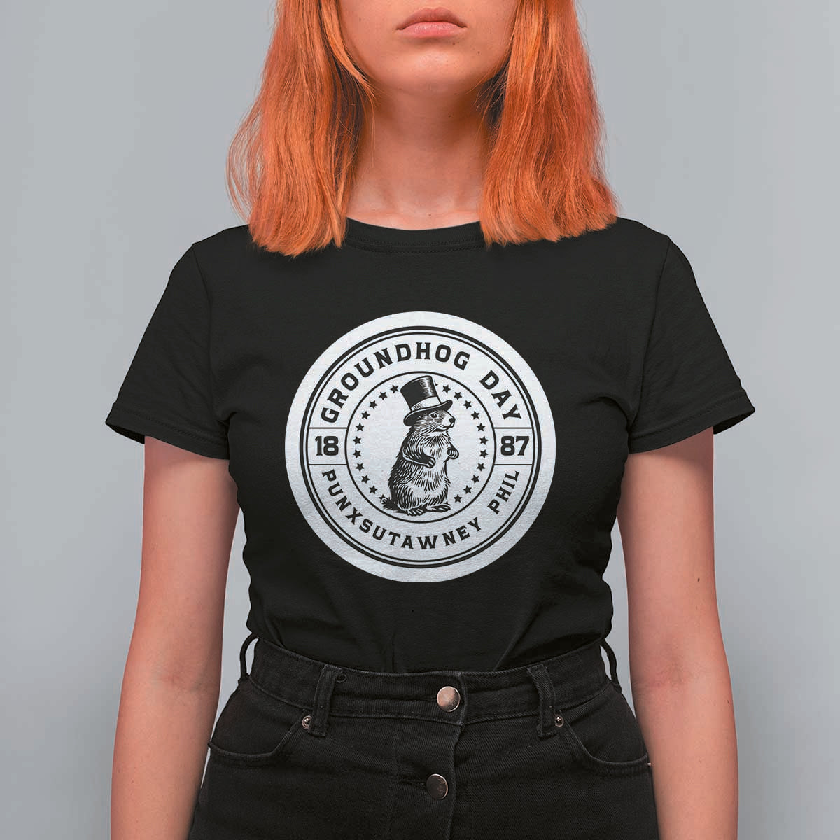 Punxsutawney Phil Groundhog Day T Shirt For Women Funny Woodchuck Day 1887