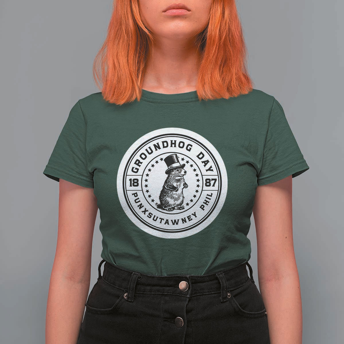 Punxsutawney Phil Groundhog Day T Shirt For Women Funny Woodchuck Day 1887