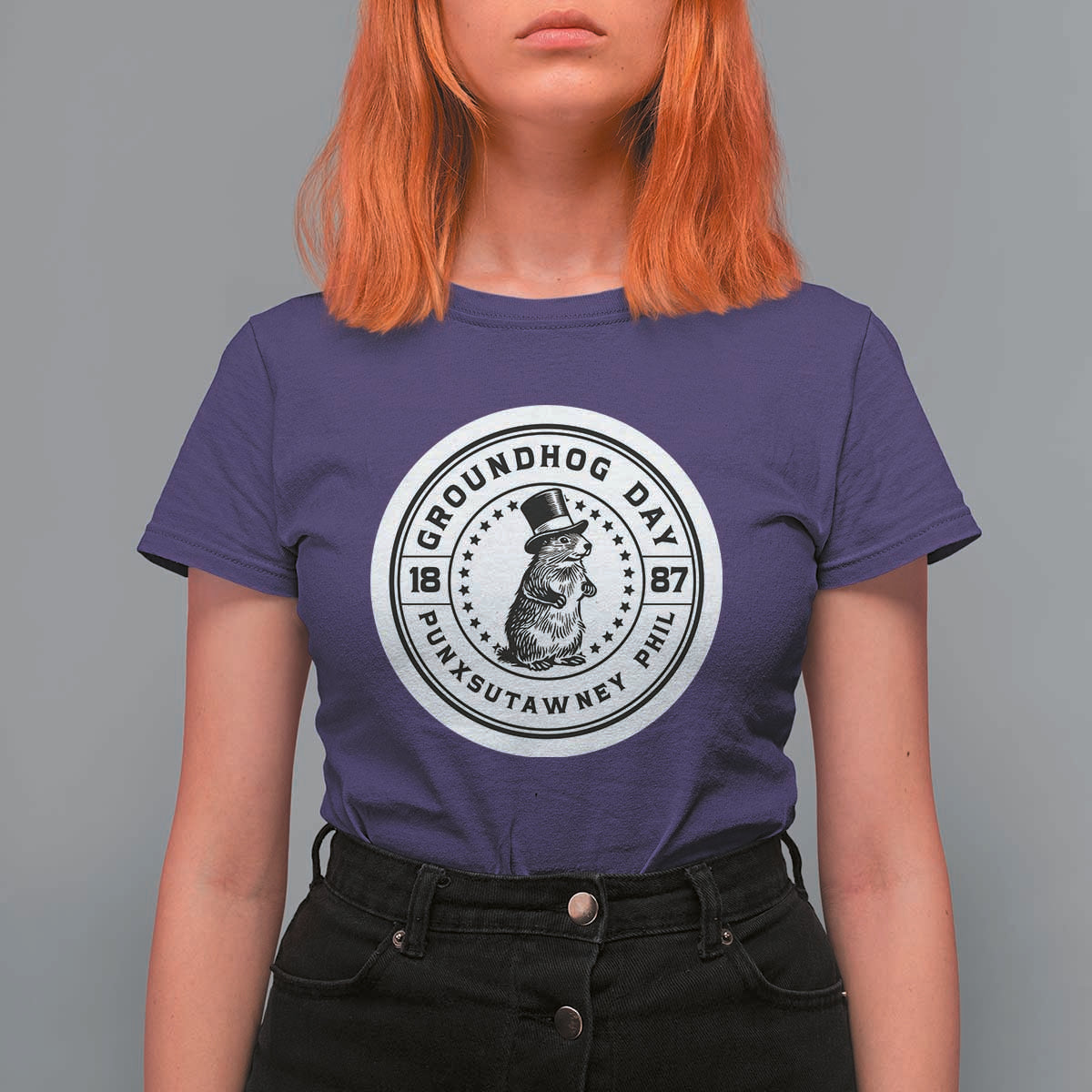 Punxsutawney Phil Groundhog Day T Shirt For Women Funny Woodchuck Day 1887