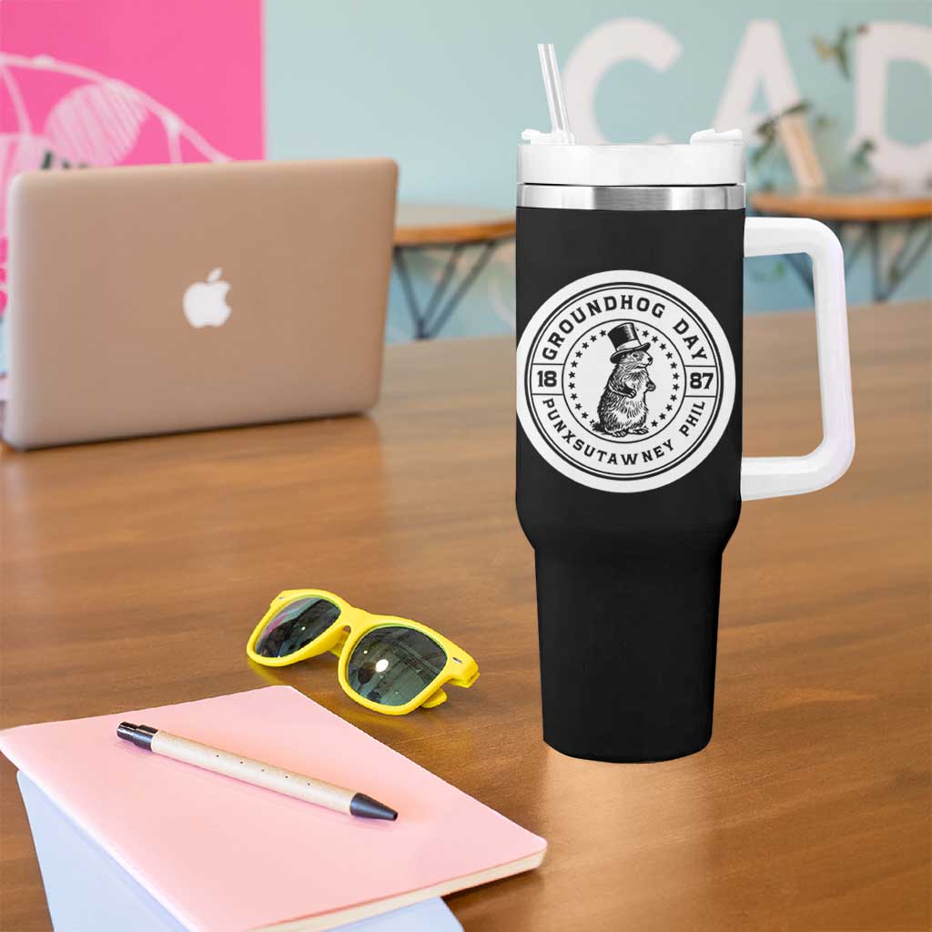 Punxsutawney Phil Groundhog Day Tumbler With Handle Funny Woodchuck Day 1887