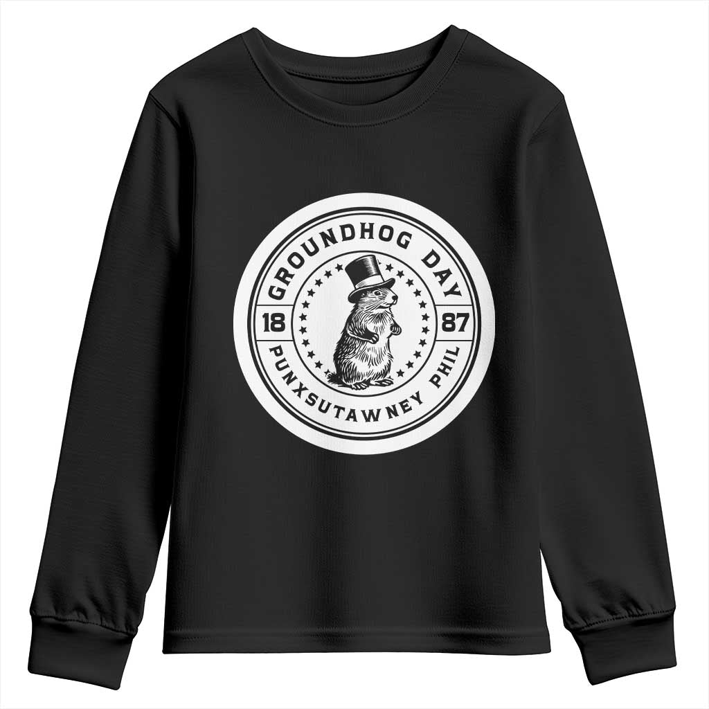 Punxsutawney Phil Groundhog Day Youth Sweatshirt Funny Woodchuck Day 1887
