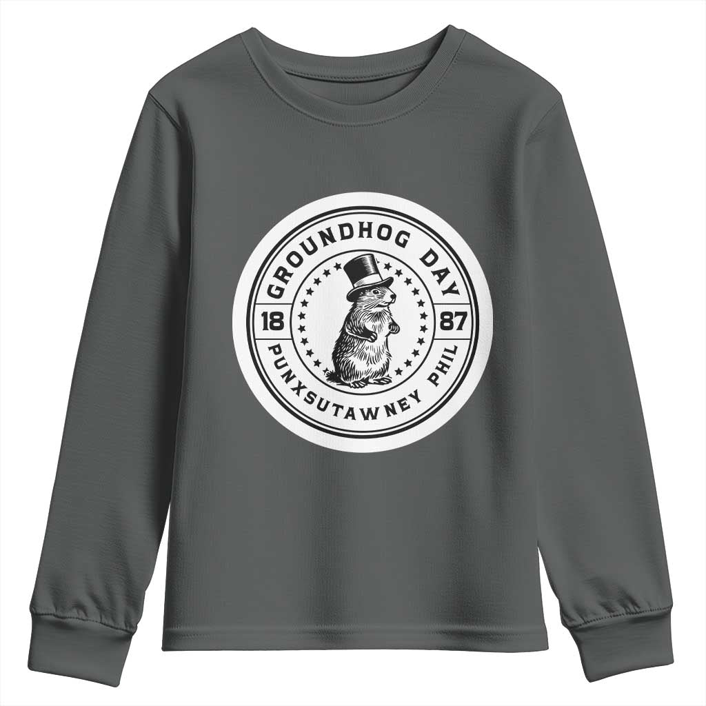Punxsutawney Phil Groundhog Day Youth Sweatshirt Funny Woodchuck Day 1887