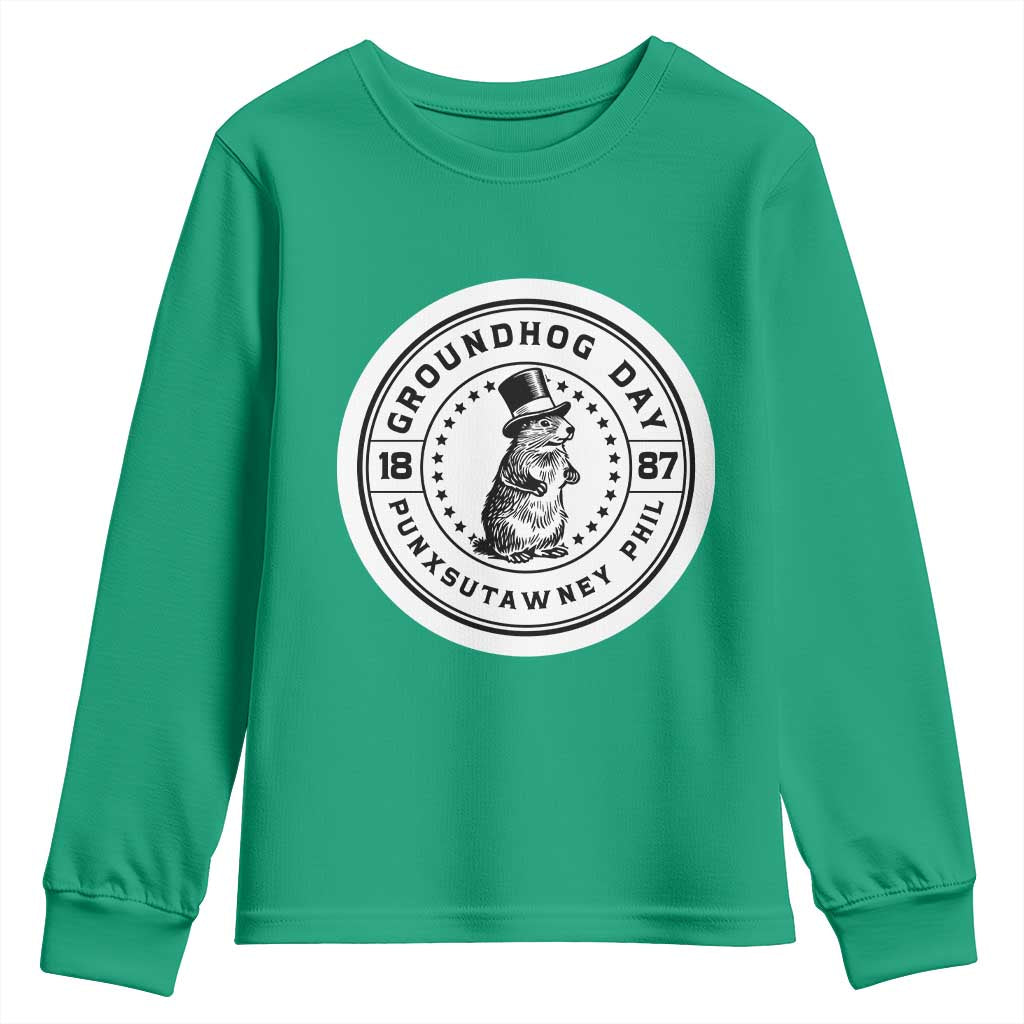 Punxsutawney Phil Groundhog Day Youth Sweatshirt Funny Woodchuck Day 1887