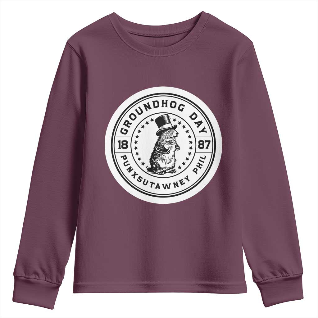 Punxsutawney Phil Groundhog Day Youth Sweatshirt Funny Woodchuck Day 1887