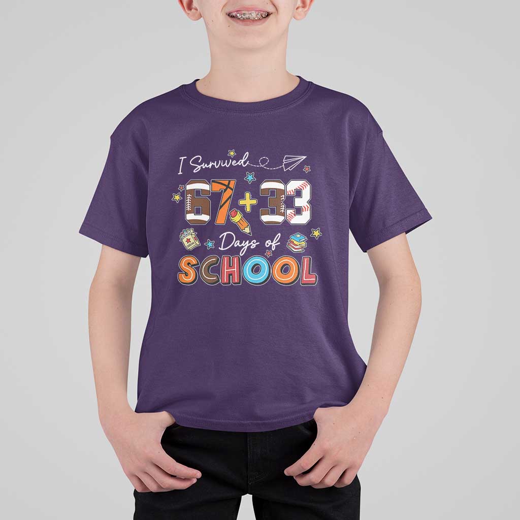 I Survived 67 33 Days Of School T Shirt For Kid Funny 100th Days of School 67 Sport Lover - Wonder Print Shop