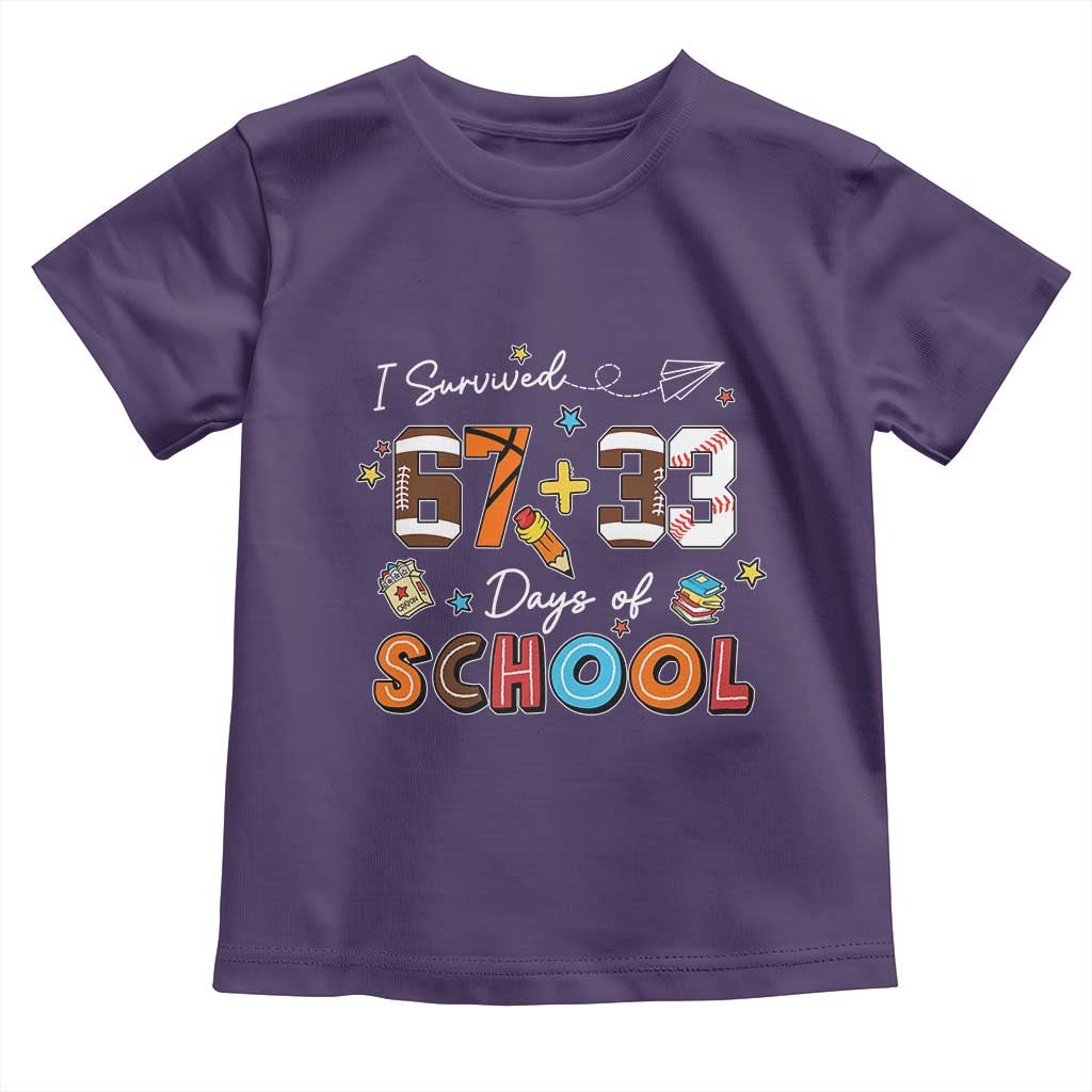 I Survived 67 33 Days Of School Toddler T Shirt Funny 100th Days of School 67 Sport Lover - Wonder Print Shop
