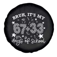 Bruh It Is My 67 33 Days Of School Spare Tire Cover 100th Days Of School Funny 67 Groovy Checkered
