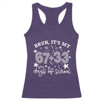Bruh It Is My 67 33 Days Of School Racerback Tank Top 100th Days Of School Funny 67 Groovy Checkered