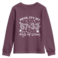 Bruh It Is My 67 33 Days Of School Youth Sweatshirt 100th Days Of School Funny 67 Groovy Checkered
