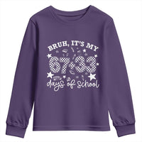 Bruh It Is My 67 33 Days Of School Youth Sweatshirt 100th Days Of School Funny 67 Groovy Checkered