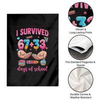 I Survived 67 33 Days Of School Garden Flag Funny 100 Days of School 67 Ice Cream Drip