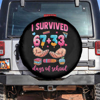I Survived 67 33 Days Of School Spare Tire Cover Funny 100 Days of School 67 Ice Cream Drip