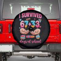 I Survived 67 33 Days Of School Spare Tire Cover Funny 100 Days of School 67 Ice Cream Drip