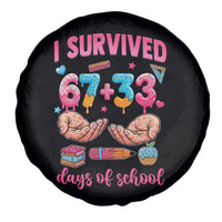 I Survived 67 33 Days Of School Spare Tire Cover Funny 100 Days of School 67 Ice Cream Drip