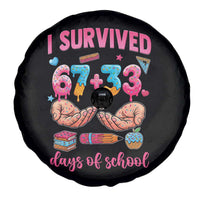 I Survived 67 33 Days Of School Spare Tire Cover Funny 100 Days of School 67 Ice Cream Drip