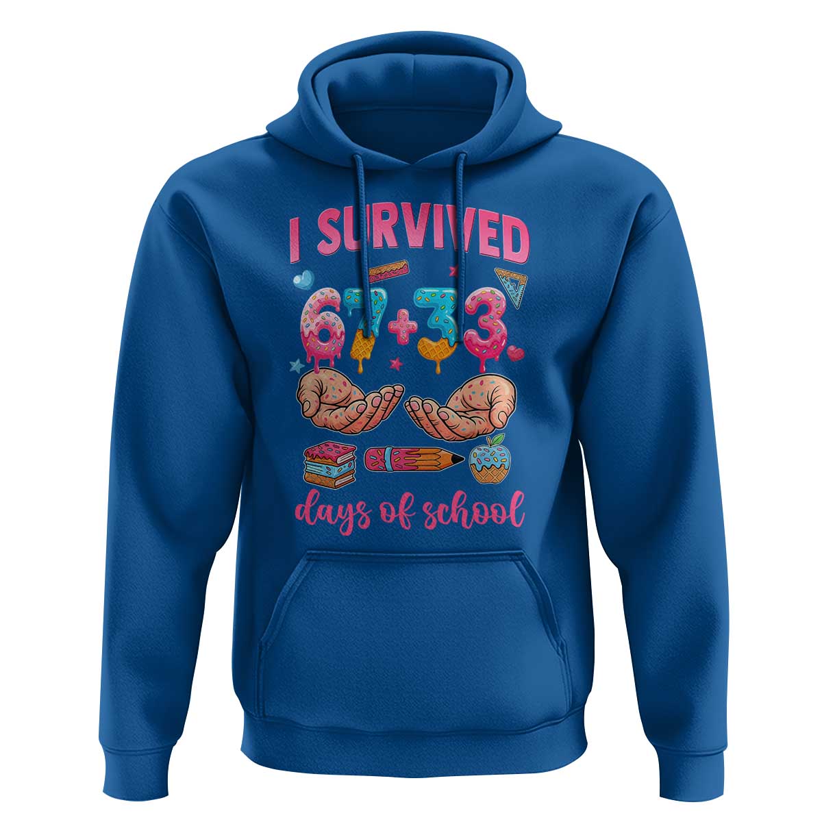 I Survived 67 33 Days Of School Hoodie Funny 100 Days of School 67 Ice Cream Drip - Wonder Print Shop