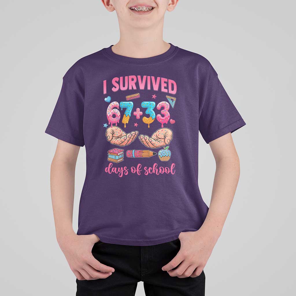I Survived 67 33 Days Of School T Shirt For Kid Funny 100 Days of School 67 Ice Cream Drip - Wonder Print Shop