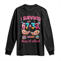 I Survived 67 33 Days Of School Long Sleeve Shirt Funny 100 Days of School 67 Ice Cream Drip - Wonder Print Shop