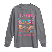I Survived 67 33 Days Of School Long Sleeve Shirt Funny 100 Days of School 67 Ice Cream Drip - Wonder Print Shop