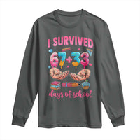 I Survived 67 33 Days Of School Long Sleeve Shirt Funny 100 Days of School 67 Ice Cream Drip - Wonder Print Shop