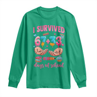 I Survived 67 33 Days Of School Long Sleeve Shirt Funny 100 Days of School 67 Ice Cream Drip - Wonder Print Shop