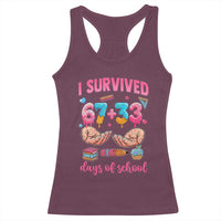 I Survived 67 33 Days Of School Racerback Tank Top Funny 100 Days of School 67 Ice Cream Drip - Wonder Print Shop