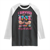 I Survived 67 33 Days Of School Raglan Shirt Funny 100 Days of School 67 Ice Cream Drip - Wonder Print Shop