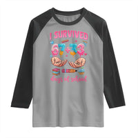 I Survived 67 33 Days Of School Raglan Shirt Funny 100 Days of School 67 Ice Cream Drip - Wonder Print Shop