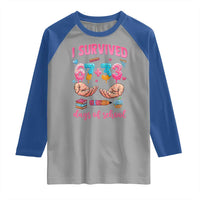 I Survived 67 33 Days Of School Raglan Shirt Funny 100 Days of School 67 Ice Cream Drip - Wonder Print Shop