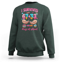 I Survived 67 33 Days Of School Sweatshirt Funny 100 Days of School 67 Ice Cream Drip - Wonder Print Shop