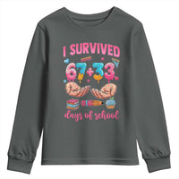 I Survived 67 33 Days Of School Youth Sweatshirt Funny 100 Days of School 67 Ice Cream Drip - Wonder Print Shop