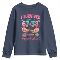 I Survived 67 33 Days Of School Youth Sweatshirt Funny 100 Days of School 67 Ice Cream Drip - Wonder Print Shop
