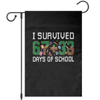I Survived 67 33 Days Of School Garden Flag Funny 100 Days of School 67 Pixel Game