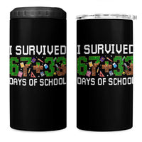 I Survived 67 33 Days Of School 4 in 1 Can Cooler Tumbler Funny 100 Days of School 67 Pixel Game