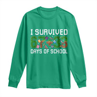I Survived 67 33 Days Of School Long Sleeve Shirt Funny 100 Days of School 67 Pixel Game - Wonder Print Shop